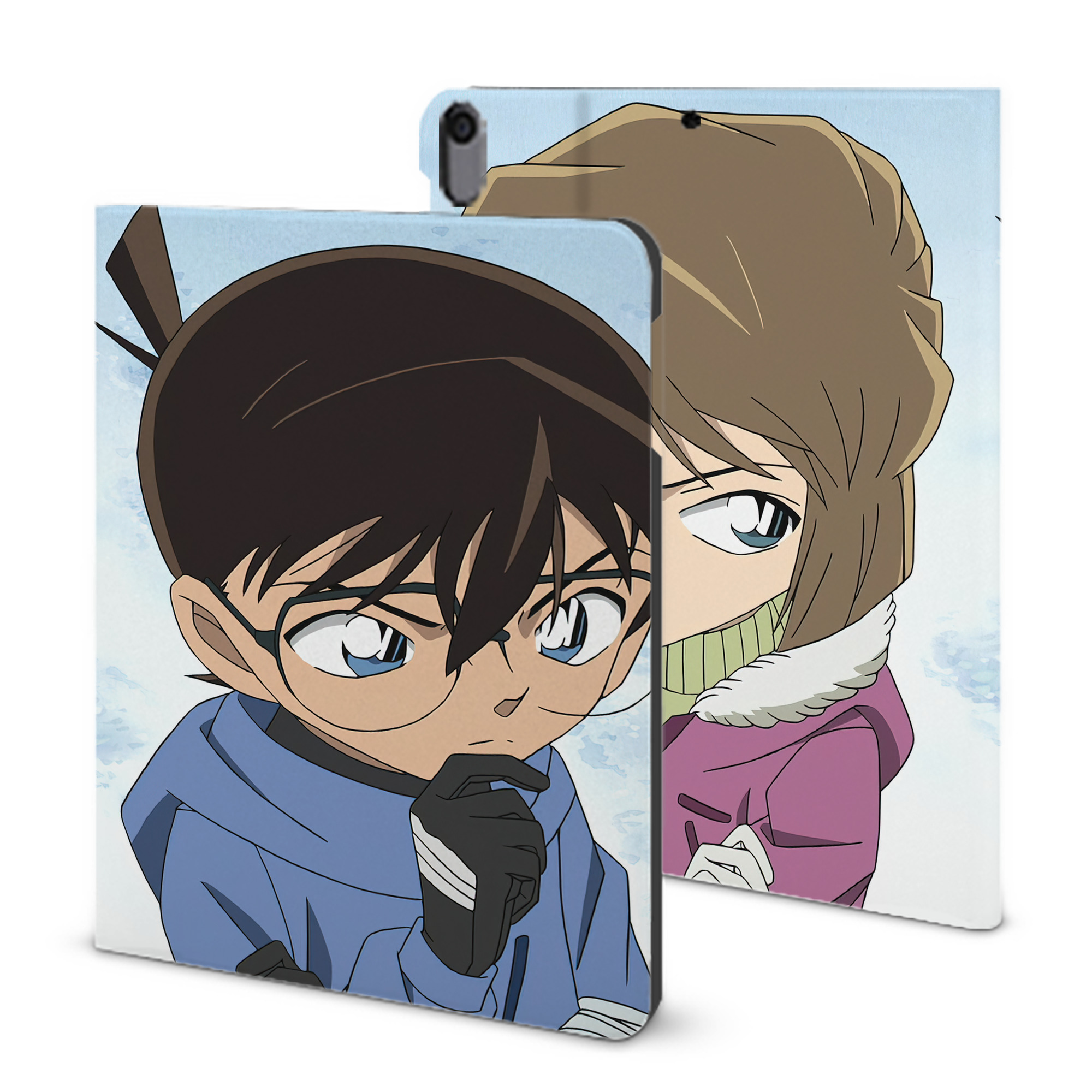 （画像用） 名探偵コナン Detective Conan IPad ケース ブック型 PUレザー TPU 耐衝撃 軽量 薄型 ペン収納なし 全面保護 IPad 各モデル対応